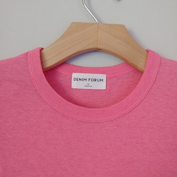 Denim Forum Aritzia The Vintage Crop Tee Short Sleeve Top Size Medium Candy Drop - Picture 10 of 16